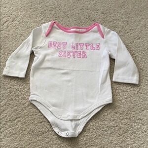 Miniwear White and Pink 'Best Little Sister' Bodysuit